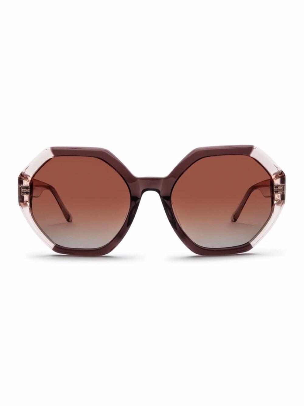 NEW!! Ann Taylor ATP923 C03 Octagonal Translucent Dark Rose Sunglasses Authentic